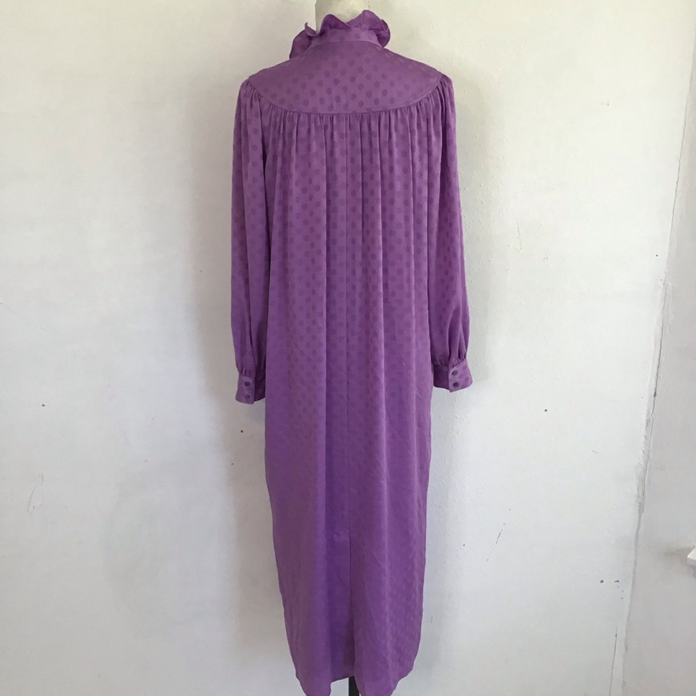 Women's Kate Spade Purple Polka Dot Long Sleeve Dress Size 4 - Picture 3 of 14